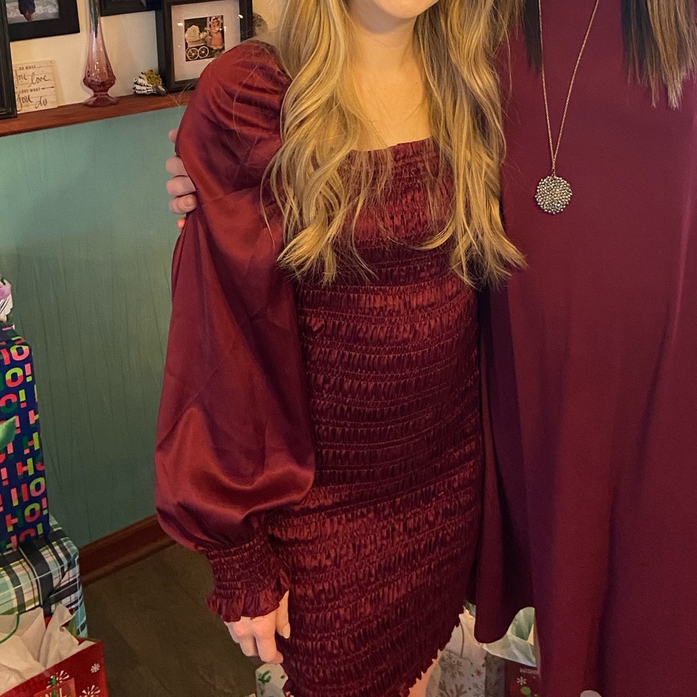Maroon Smocked Dress
